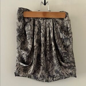 Elegant Black and Gray Lace Skirt